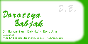 dorottya babjak business card